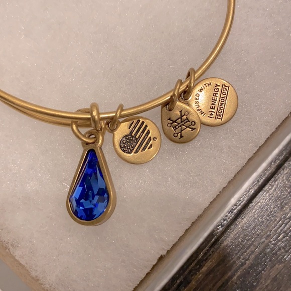 Alex and Ani Blue Topaz birthstone drop bracelet - Picture 2 of 2